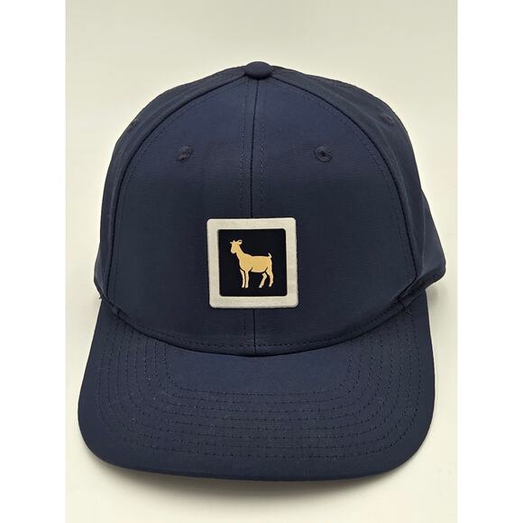 American Needle Navy Blue Embroidered Goat Patch Adjustable Baseball Hat - Picture 1 of 5